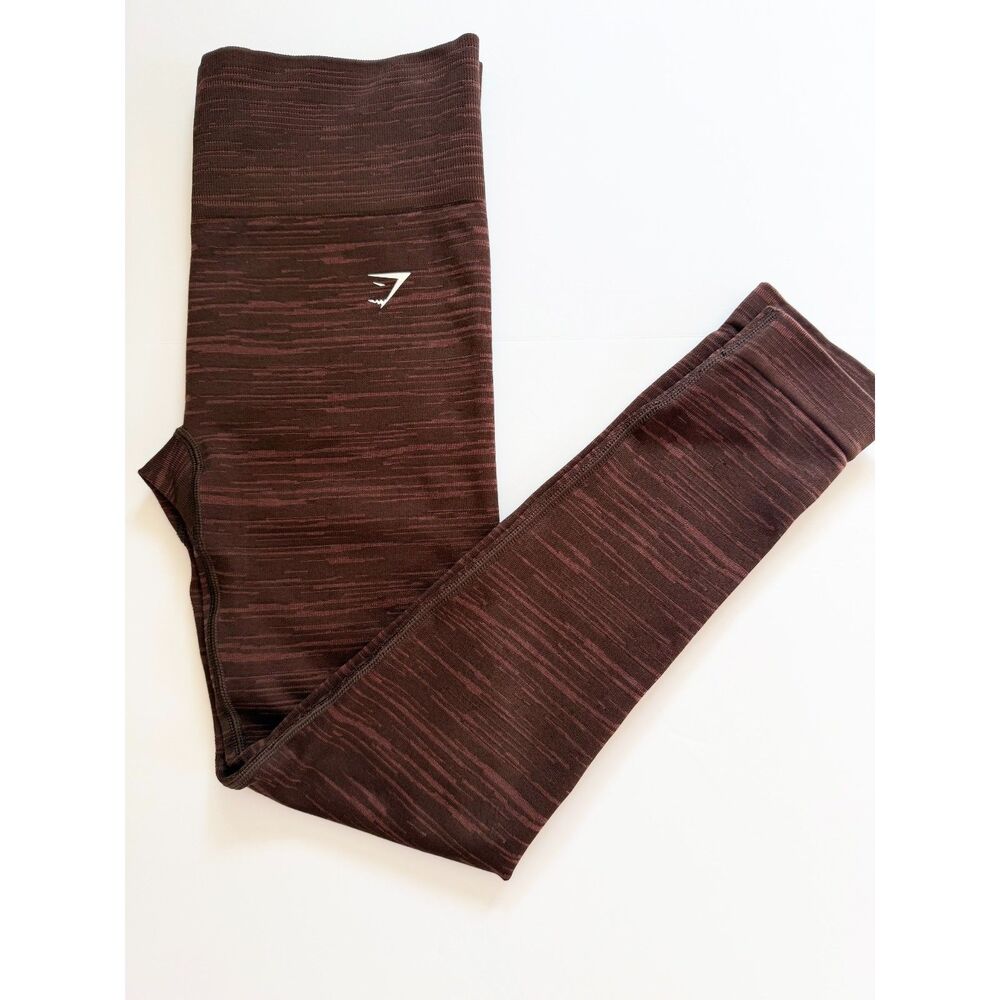Gymshark Adapt Marl Seamless Leggings (Brown Cherry)